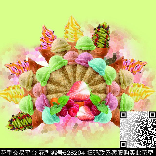 冰激凌蛋糕水果数码印花华亿平台下载（图片编号: 628204） - 瓦栏（Walan）