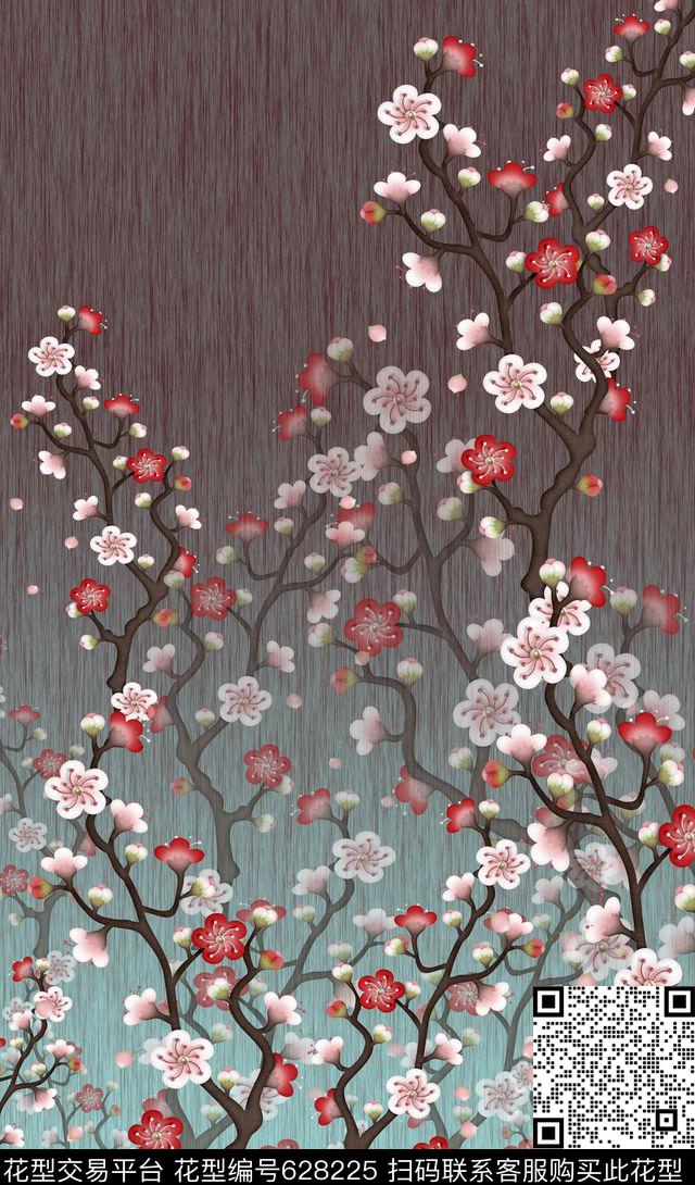 植物花卉花卉花丛手绘水彩数码印花华亿平台下载（图片编号: 628225） - 瓦栏（Walan）