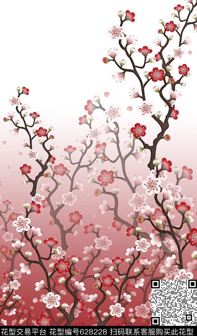 植物花卉花卉花丛手绘水彩数码印花华亿平台下载（图片编号: 628228） - 瓦栏（Walan）