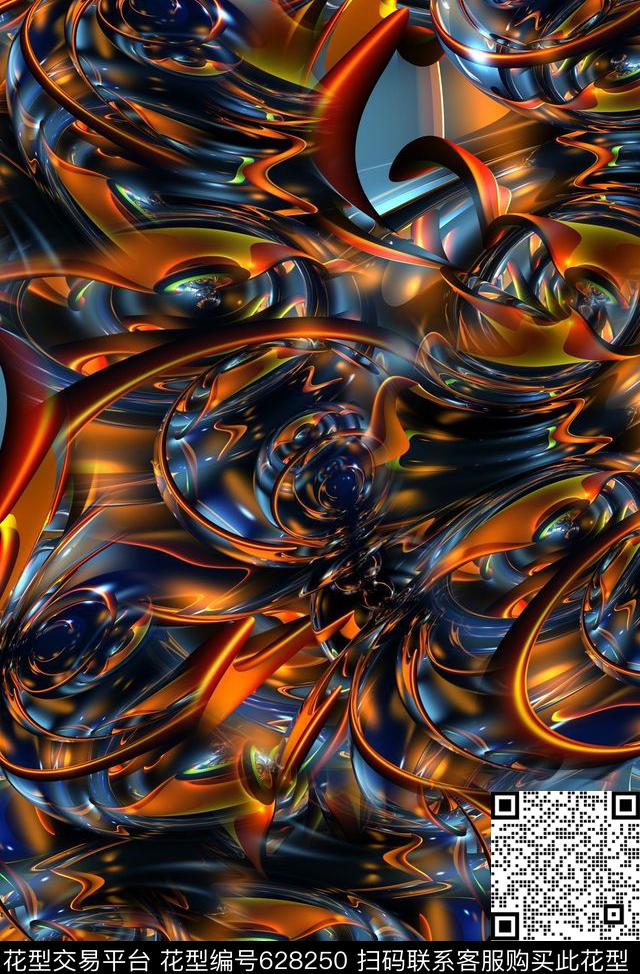 时尚抽象几何分形艳丽女装印花时尚大牌潮流数码印花星空几何外套印花数码印花华亿平台下载（图片编号: 628250） - 瓦栏（Walan）