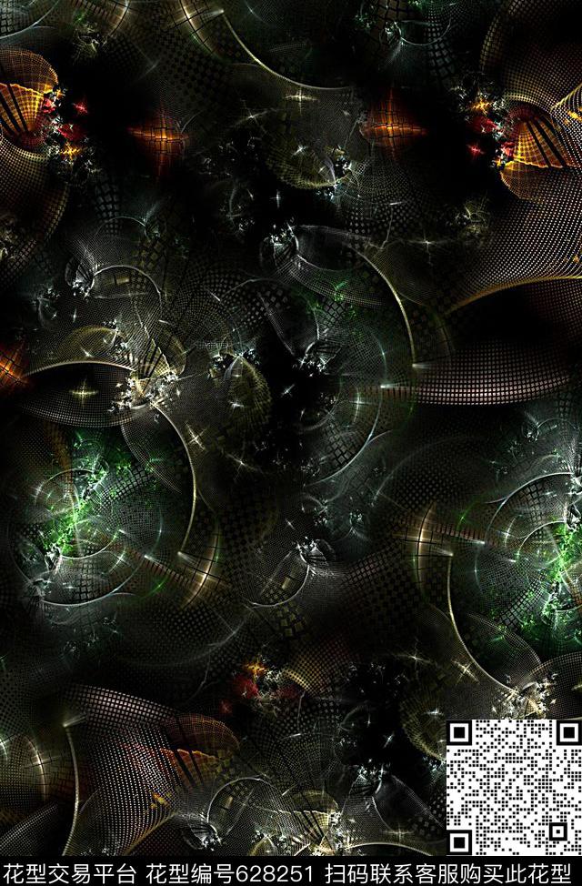 时尚抽象几何分形女装印花时尚大牌潮流数码印花星空几何外套印花数码印花华亿平台下载（图片编号: 628251） - 瓦栏（Walan）