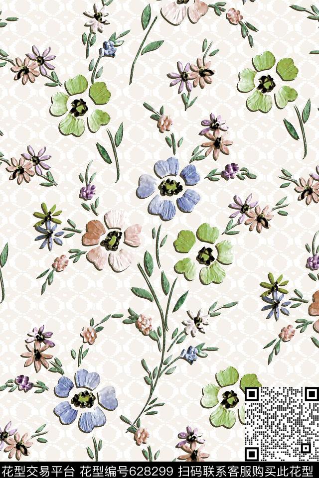 抽象手绘满版刺绣最新高清数码花卉蕾丝纹理数码印花华亿平台下载（图片编号: 628299） - 瓦栏（Walan）