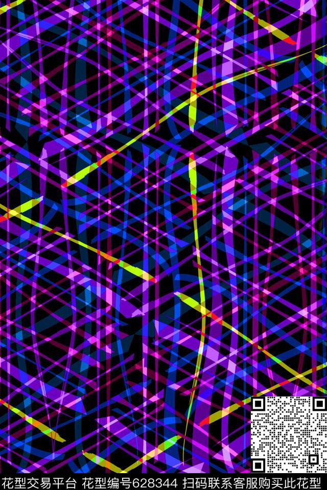 竖条波浪条纹细条纹传统印花华亿平台下载（图片编号: 628344） - 瓦栏（Walan）