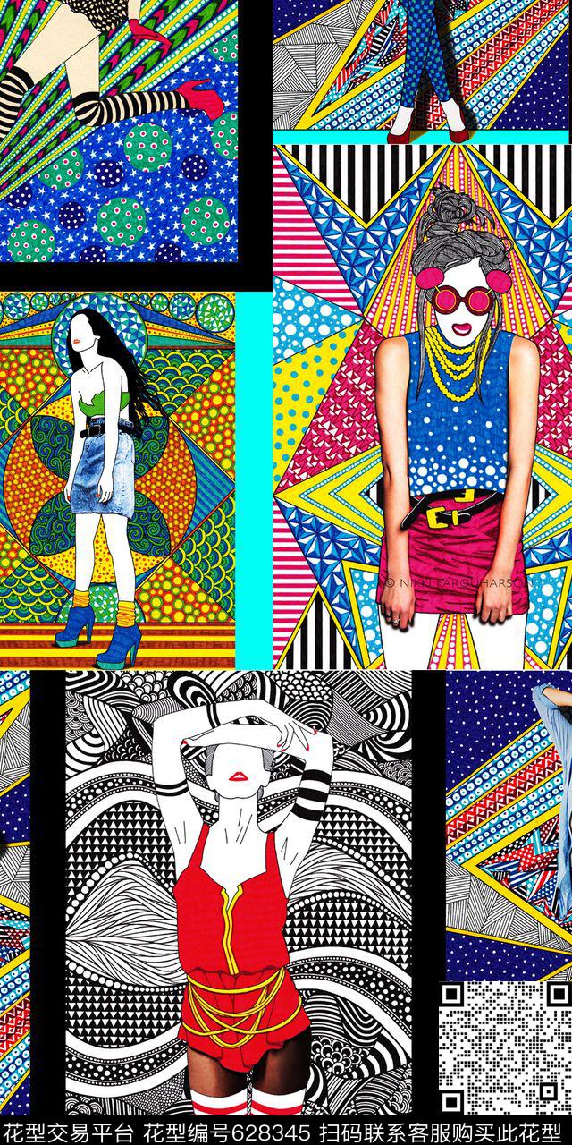 数码人物女装数码印花华亿平台下载（图片编号: 628345） - 瓦栏（Walan）