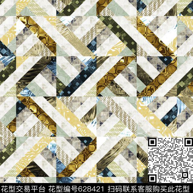 几何多重纹理渗透数码印花华亿平台下载（图片编号: 628421） - 瓦栏（Walan）