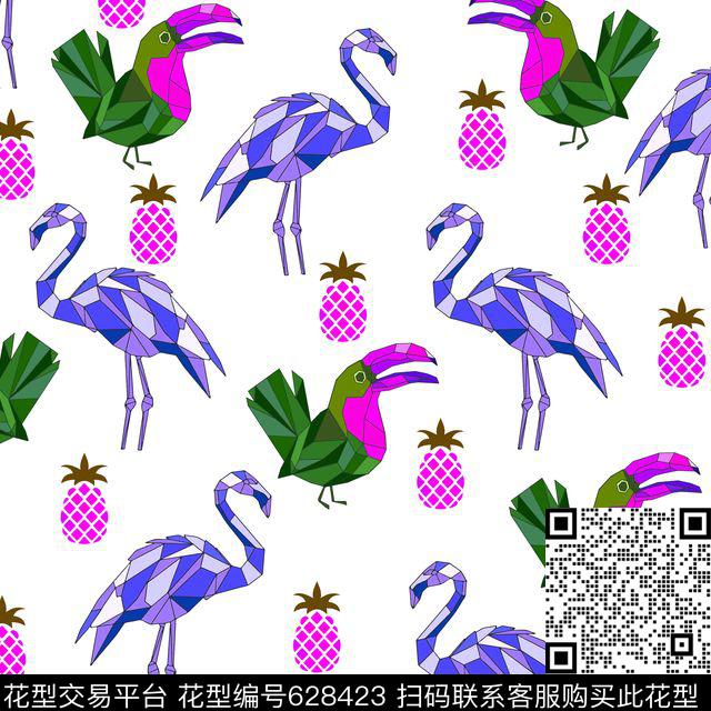 热带烈火鸟大嘴鸟数码印花华亿平台下载（图片编号: 628423） - 瓦栏（Walan）