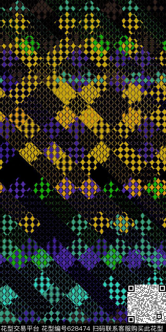 不规则几何男装几何数码印花华亿平台下载（图片编号: 628474） - 瓦栏（Walan）