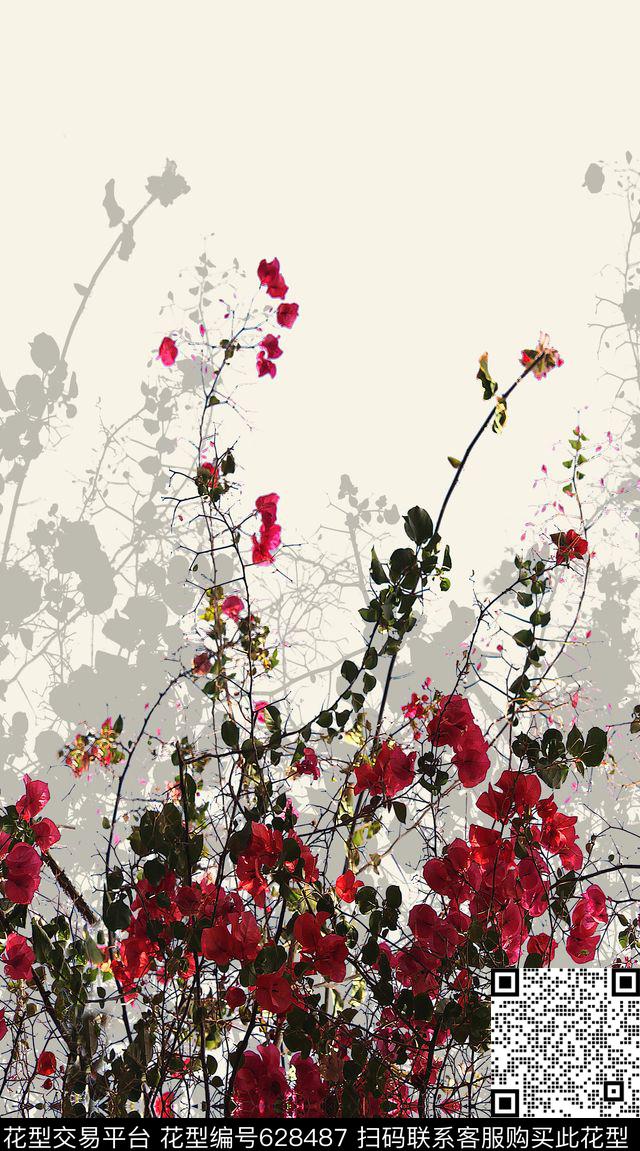 花朵花卉数码印花华亿平台下载（图片编号: 628487） - 瓦栏（Walan）