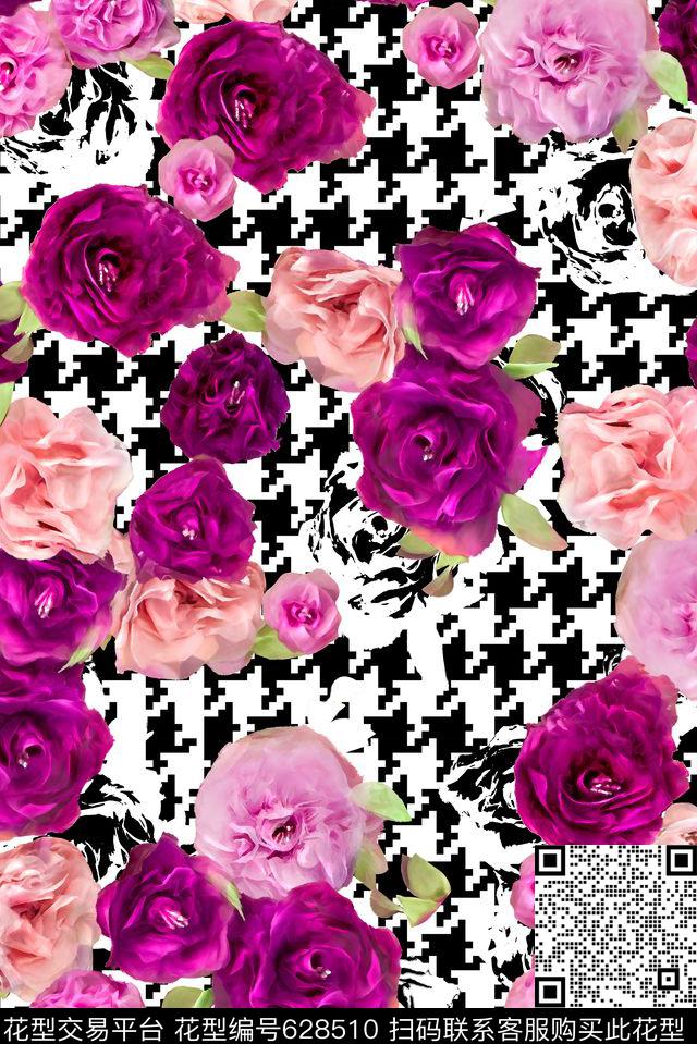 花朵花卉绣花数码印花华亿平台下载（图片编号: 628510） - 瓦栏（Walan）