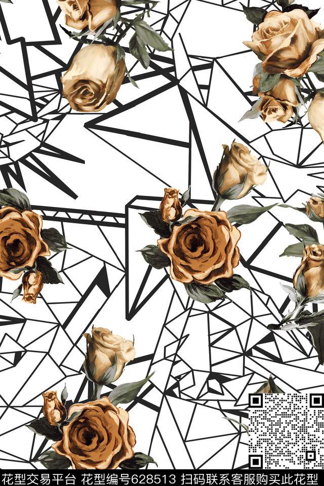 清新高雅花卉传统印花华亿平台下载（图片编号: 628513） - 瓦栏（Walan）