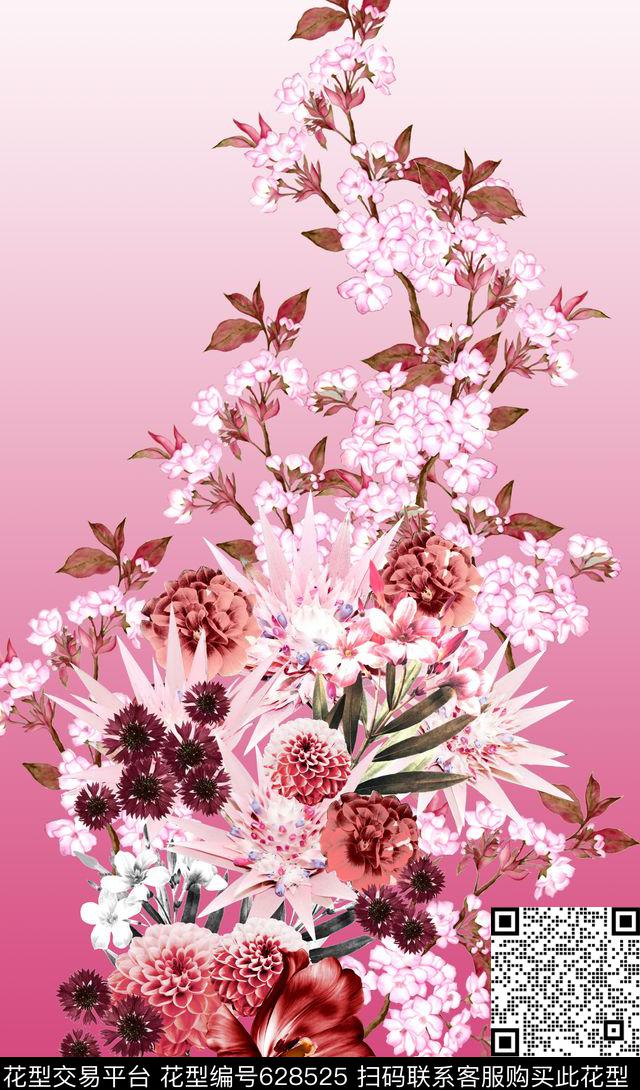 花卉女装定位数码印花华亿平台下载（图片编号: 628525） - 瓦栏（Walan）
