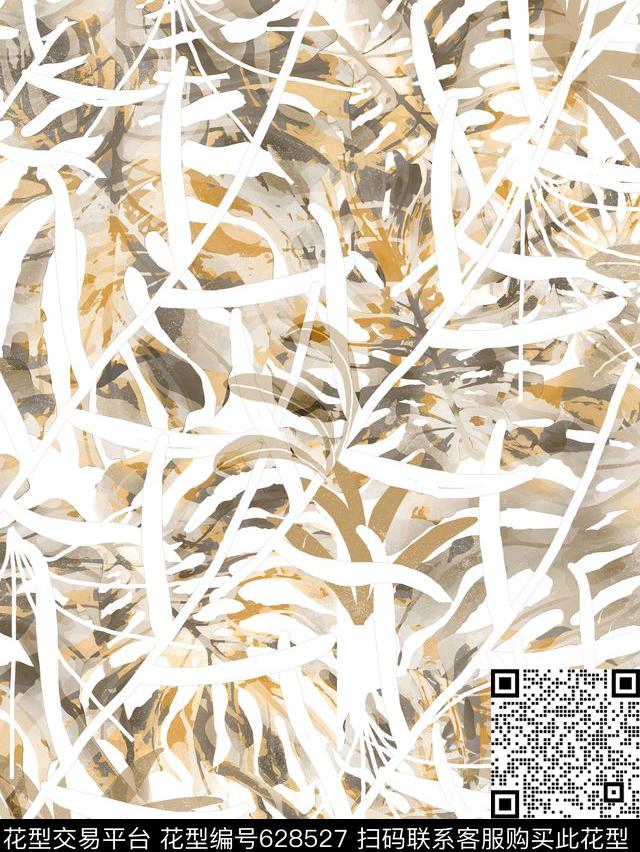 四方连续热带植物花卉数码印花华亿平台下载（图片编号: 628527） - 瓦栏（Walan）