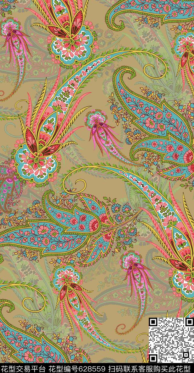 佩斯利腰果火腿花传统印花华亿平台下载（图片编号: 628559） - 瓦栏（Walan）