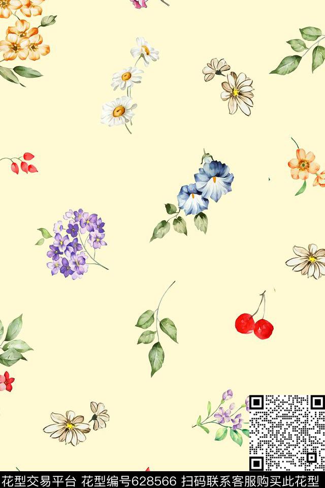 花朵花卉碎花数码印花华亿平台下载（图片编号: 628566） - 瓦栏（Walan）
