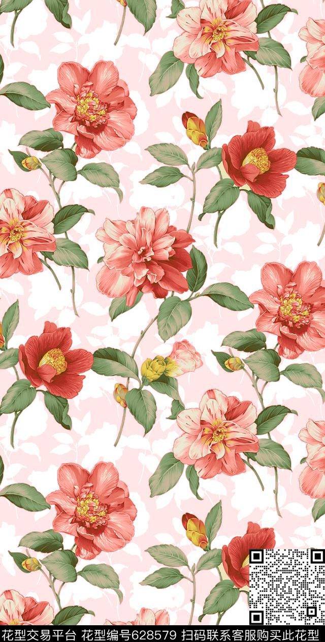 面料花花朵花卉数码印花华亿平台下载（图片编号: 628579） - 瓦栏（Walan）