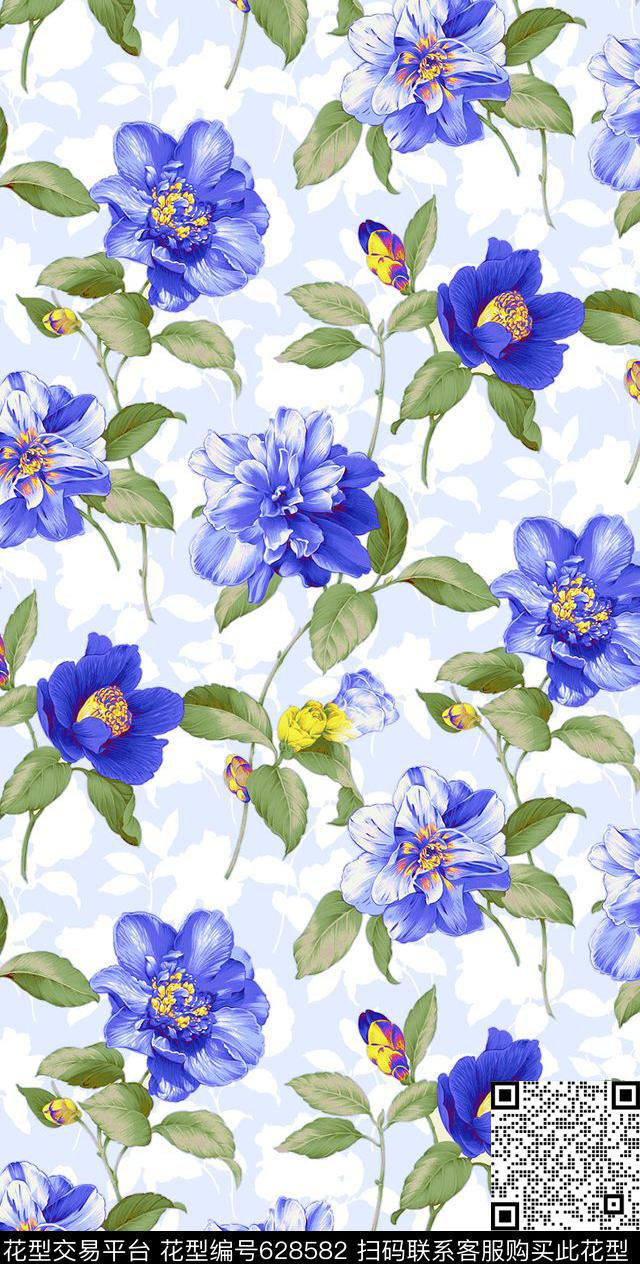 面料花花朵花卉数码印花华亿平台下载（图片编号: 628582） - 瓦栏（Walan）