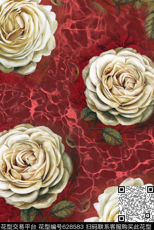 面料花花朵花卉数码印花华亿平台下载（图片编号: 628583） - 瓦栏（Walan）