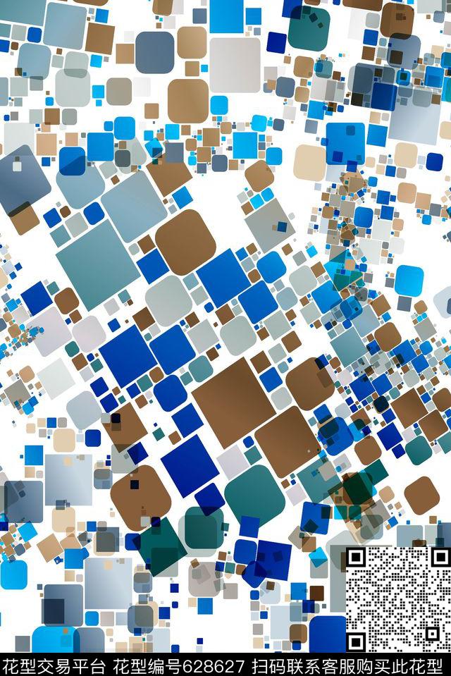 格子几何方格数码印花华亿平台下载（图片编号: 628627） - 瓦栏（Walan）
