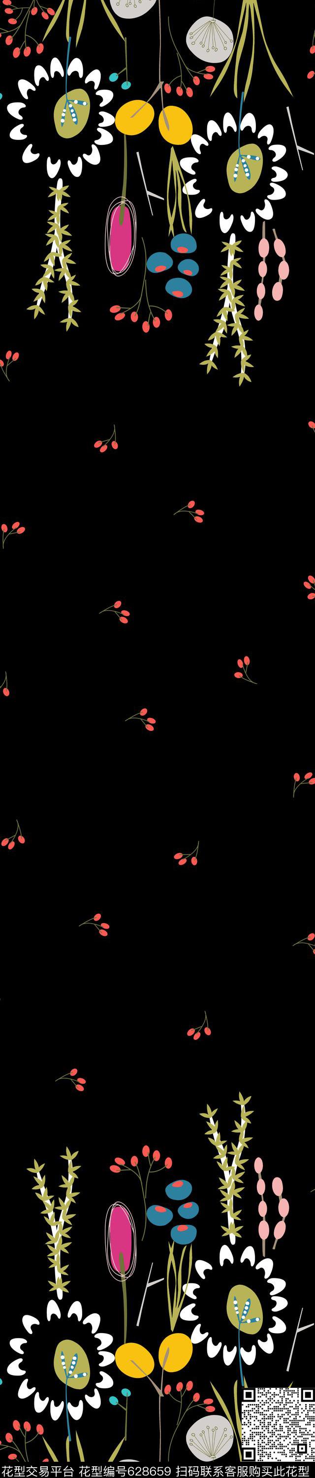 2017年春夏女装裙装华亿平台小碎花双边定位裙边花传统印花华亿平台下载（图片编号: 628659） - 瓦栏（Walan）