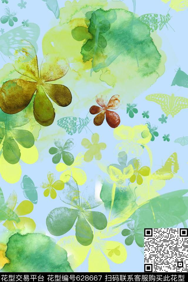 乱花大花花朵传统印花华亿平台下载（图片编号: 628667） - 瓦栏（Walan）