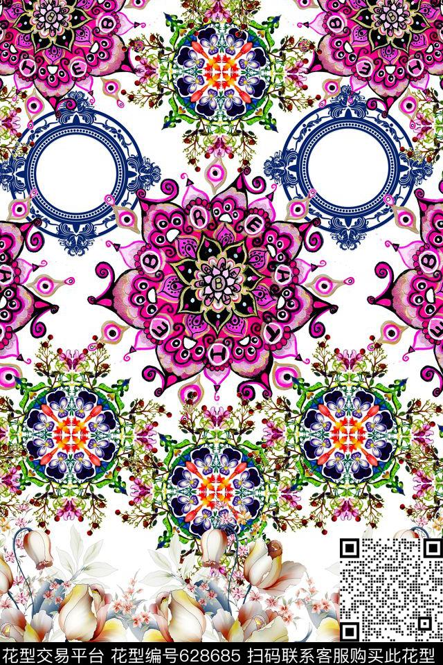 佩斯利花卉泳装数码印花华亿平台下载（图片编号: 628685） - 瓦栏（Walan）