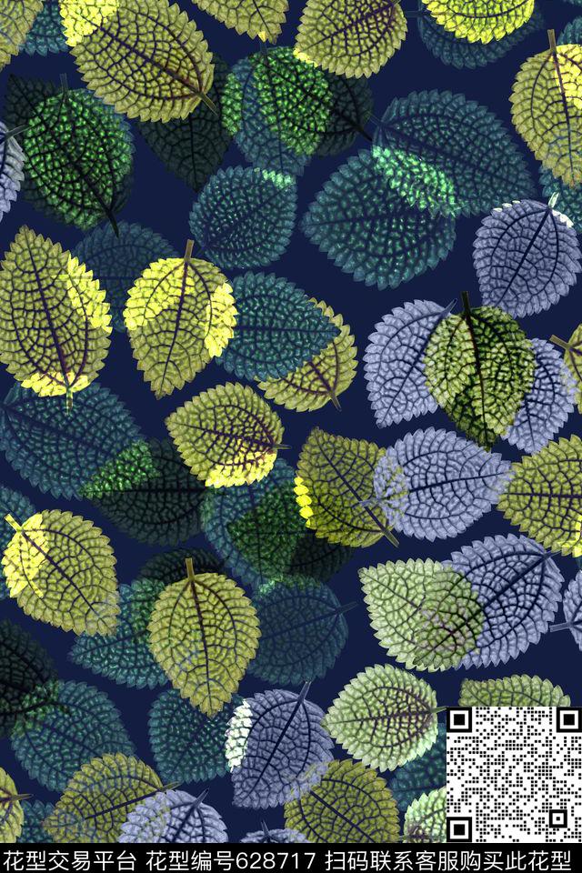 肌理树叶数码印花华亿平台下载（图片编号: 628717） - 瓦栏（Walan）