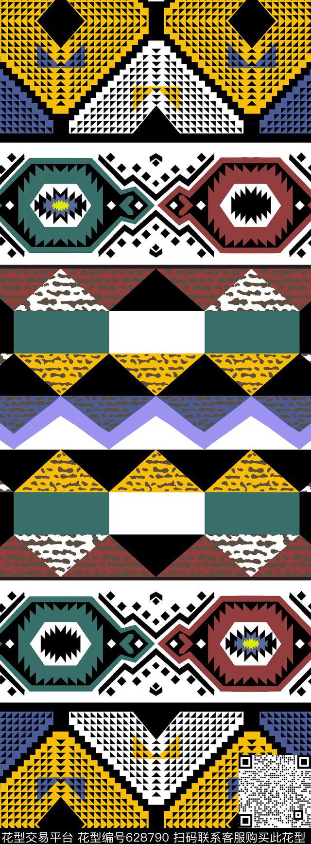 几何趣味几何图形传统印花华亿平台下载（图片编号: 628790） - 瓦栏（Walan）