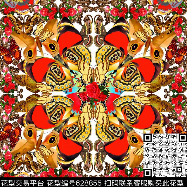 Butterfliesscarf2017数码印花华亿平台下载（图片编号: 628855） - 瓦栏（Walan）