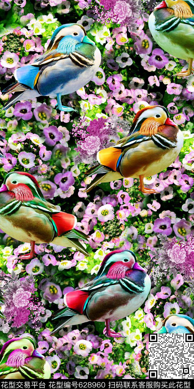 炫彩数码风女装花卉数码印花华亿平台下载（图片编号: 628960） - 瓦栏（Walan）