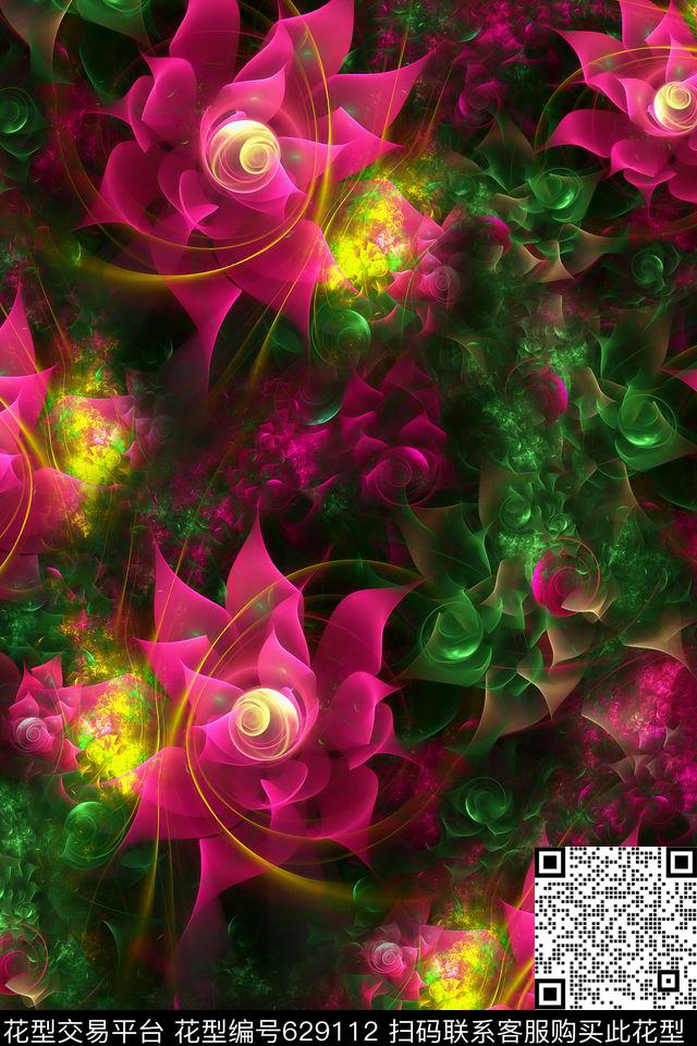 花朵花卉数码印花华亿平台下载（图片编号: 629112） - 瓦栏（Walan）
