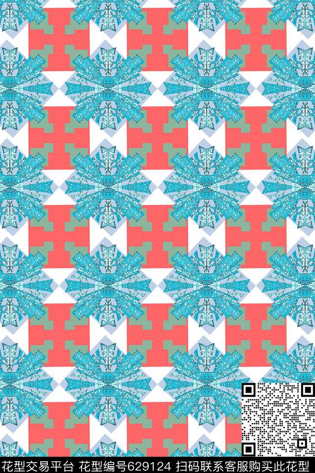 方格小方块几何数码印花华亿平台下载（图片编号: 629124） - 瓦栏（Walan）