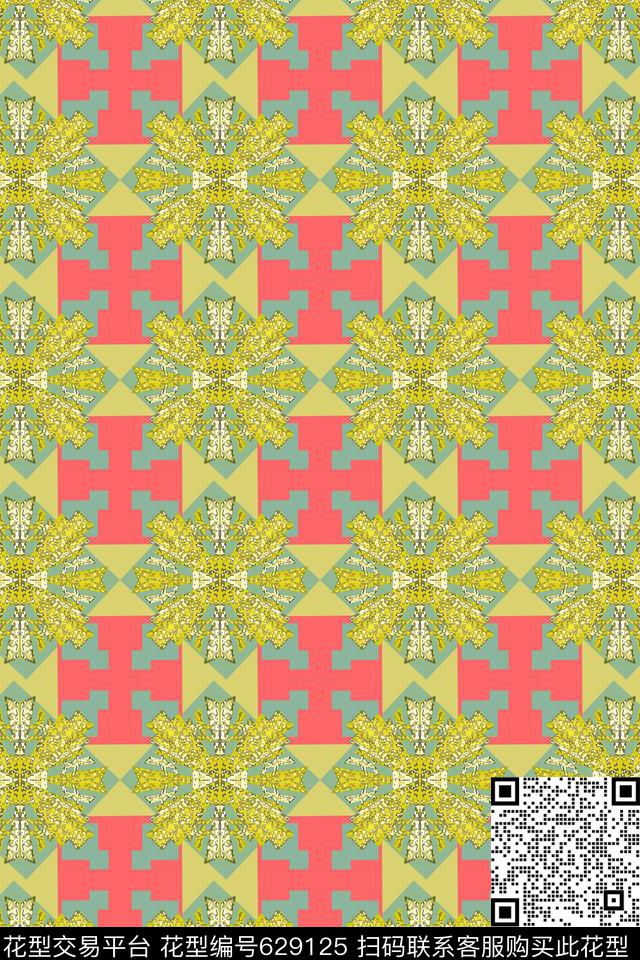 方格小方块几何数码印花华亿平台下载（图片编号: 629125） - 瓦栏（Walan）