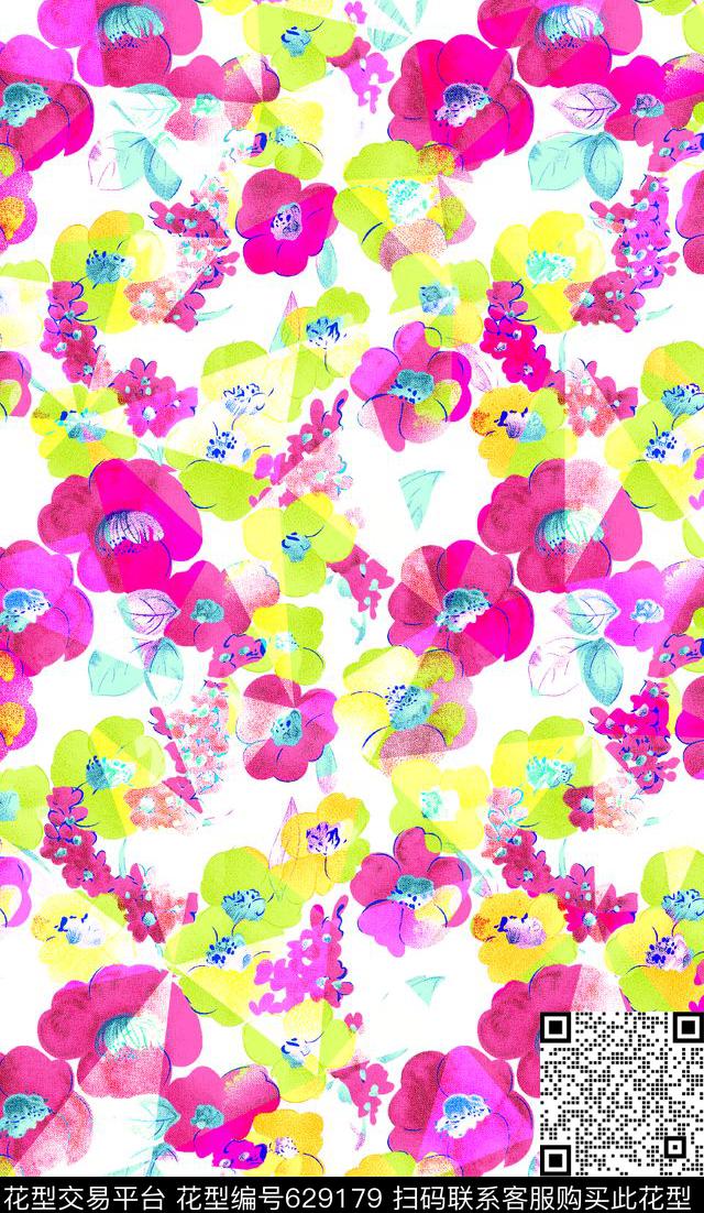 三角形男装女装图案几何花卉传统印花华亿平台下载（图片编号: 629179） - 瓦栏（Walan）