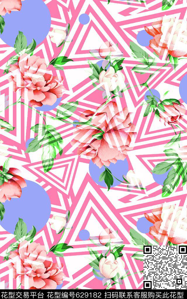 圆圈三角形男装女装图案传统印花华亿平台下载（图片编号: 629182） - 瓦栏（Walan）