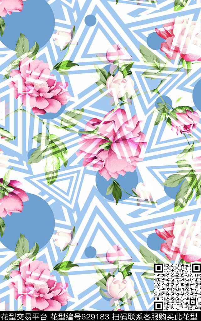 圆圈三角形男装女装图案传统印花华亿平台下载（图片编号: 629183） - 瓦栏（Walan）