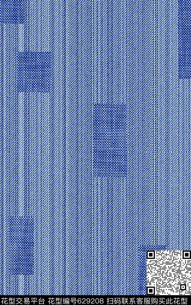 欧美丹宁风格牛仔数码印花华亿平台下载（图片编号: 629208） - 瓦栏（Walan）