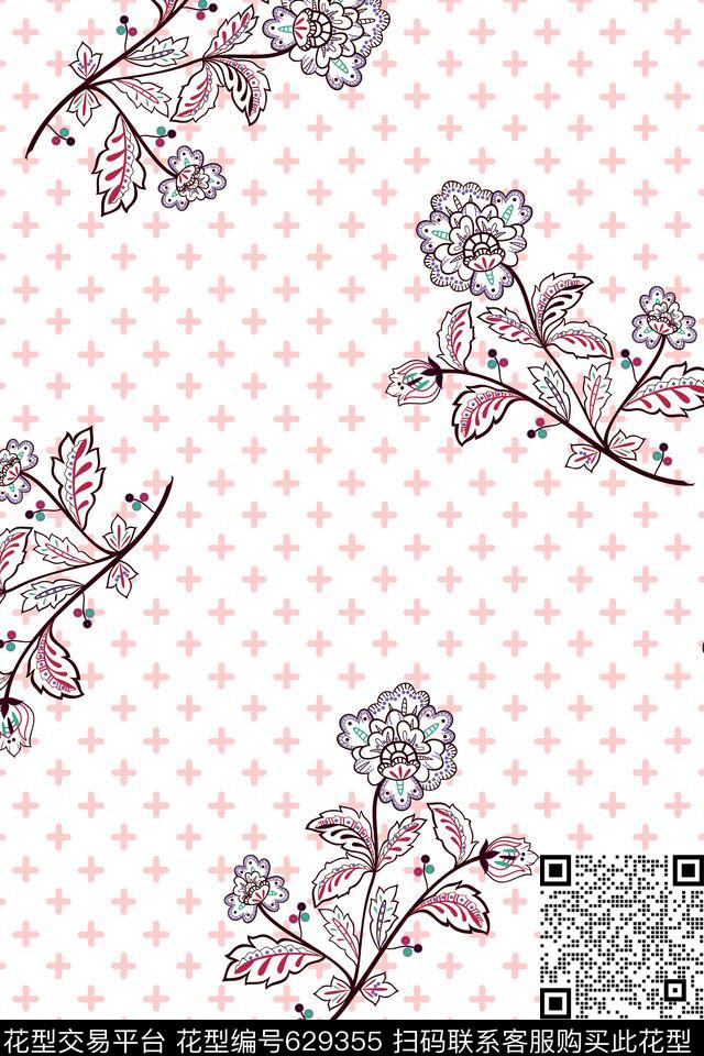 花卉几何女装传统印花华亿平台下载（图片编号: 629355） - 瓦栏（Walan）