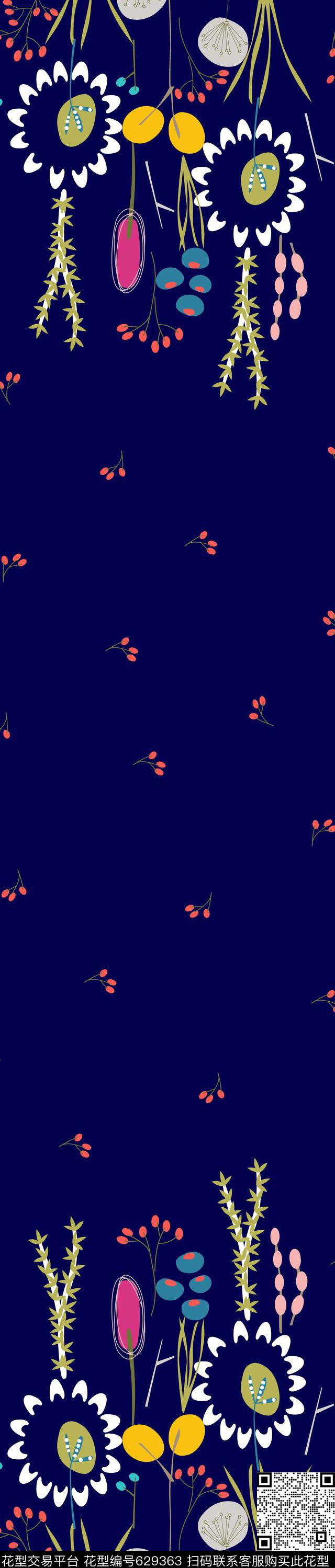 2017年春夏女装裙装华亿平台小碎花双边定位裙边花传统印花华亿平台下载（图片编号: 629363） - 瓦栏（Walan）