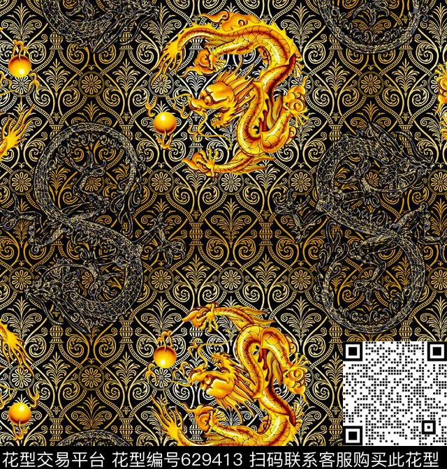 数码个性中国风数码印花华亿平台下载（图片编号: 629413） - 瓦栏（Walan）