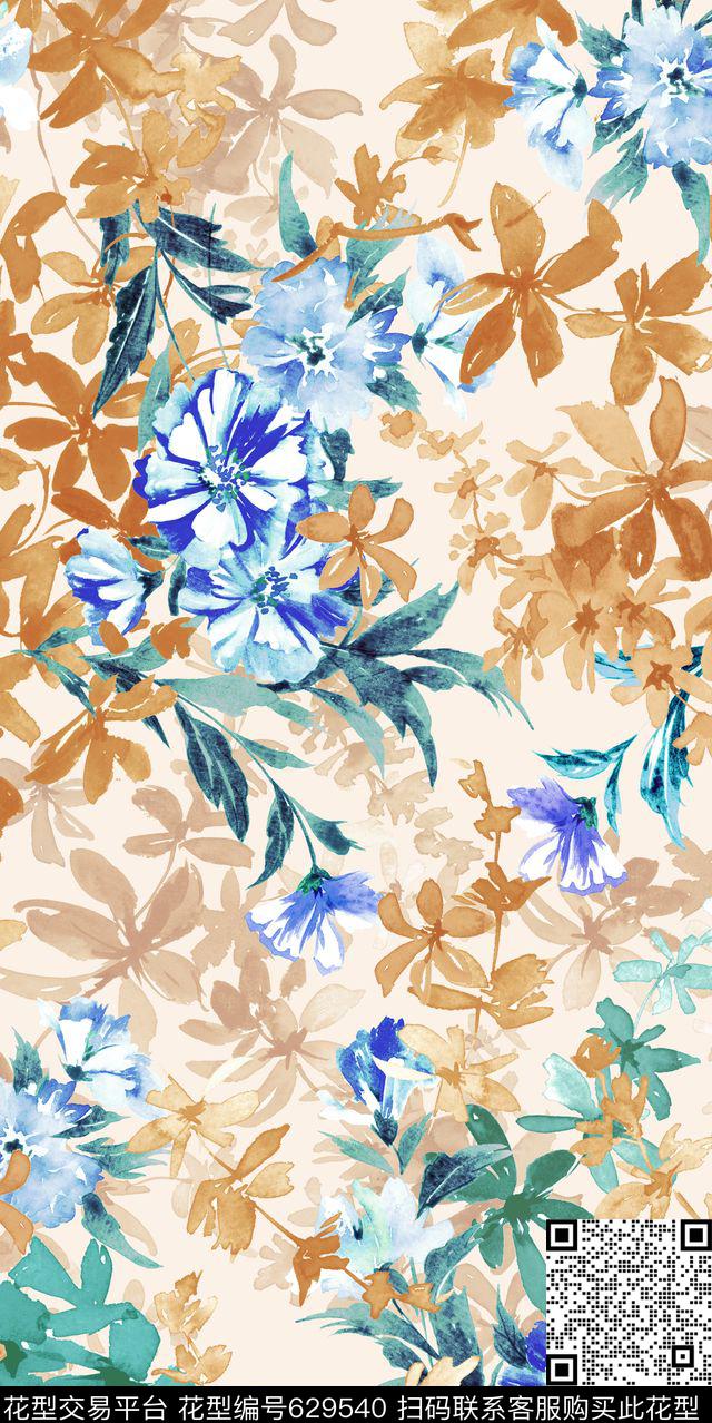小碎花花朵花卉传统印花华亿平台下载（图片编号: 629540） - 瓦栏（Walan）