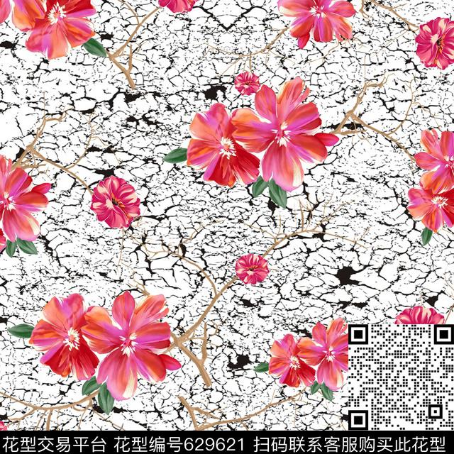 乱花花朵数码花卉类数码印花华亿平台下载（图片编号: 629621） - 瓦栏（Walan）