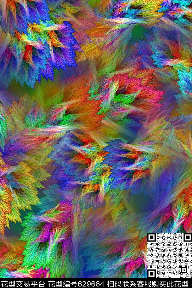 分形羽毛光影数码印花华亿平台下载（图片编号: 629664） - 瓦栏（Walan）