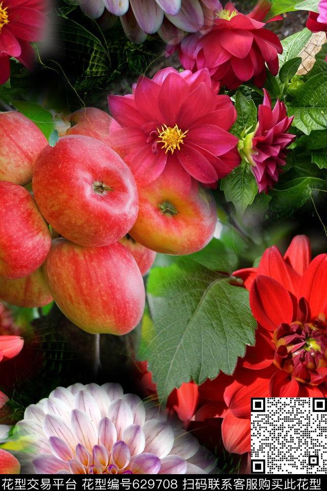 花朵花卉水果数码印花华亿平台下载（图片编号: 629708） - 瓦栏（Walan）