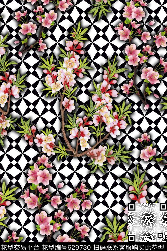 民族风中国风几何数码印花华亿平台下载（图片编号: 629730） - 瓦栏（Walan）