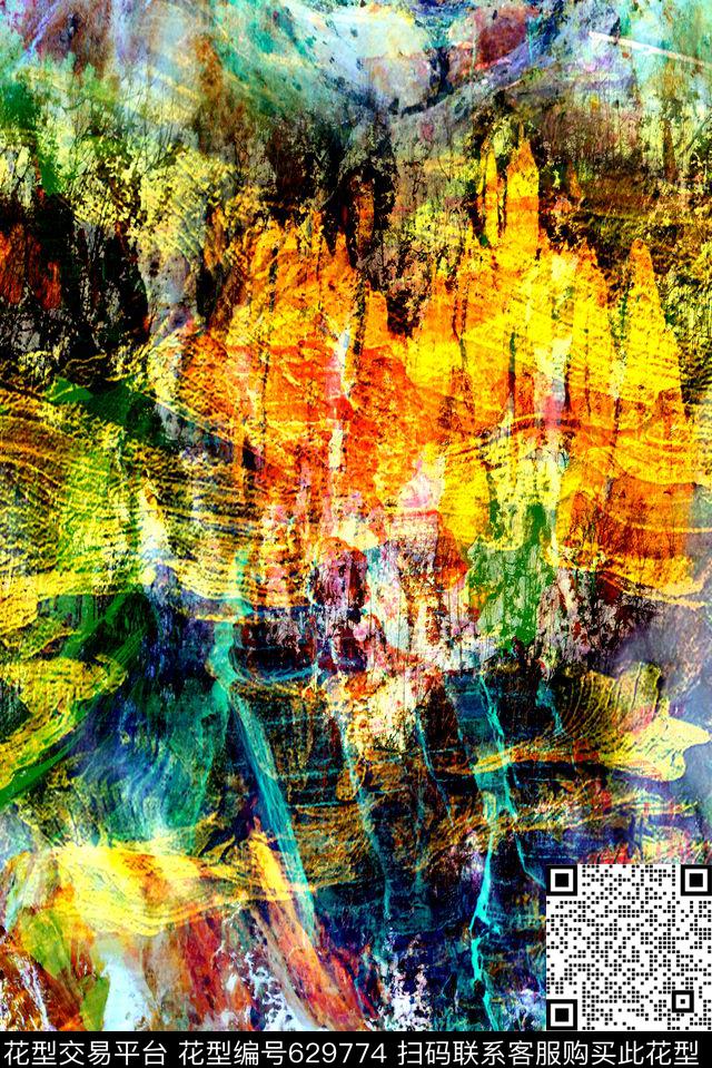 欧美梦幻花朵最新数码印花华亿平台下载（图片编号: 629774） - 瓦栏（Walan）