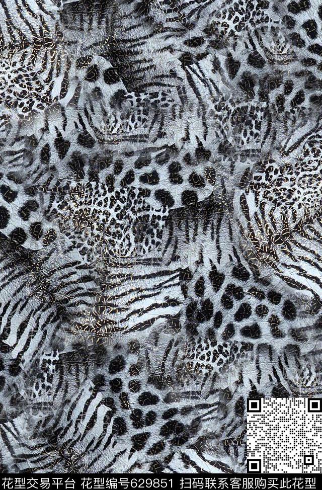 时尚抽象豹纹数码印花时尚男装T恤印花女装裙子外套夹克包包印花数码印花华亿平台下载（图片编号: 629851） - 瓦栏（Walan）