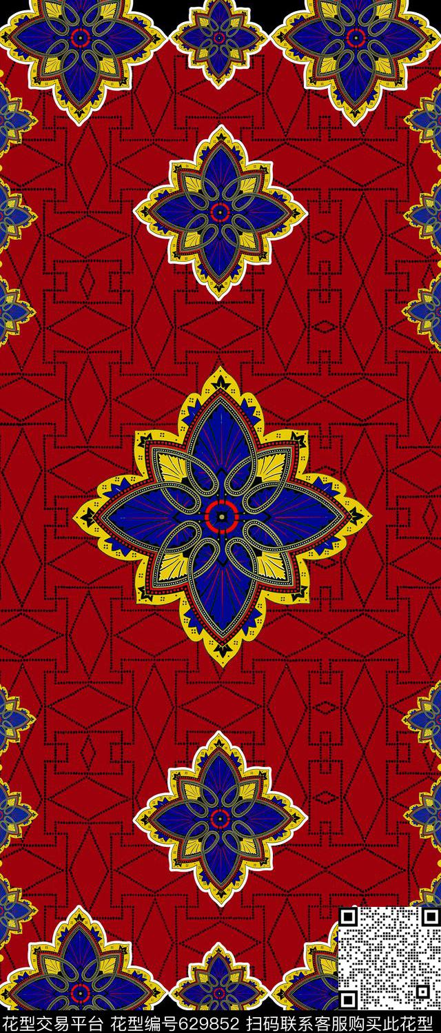 欧式民族风几何传统印花华亿平台下载（图片编号: 629852） - 瓦栏（Walan）