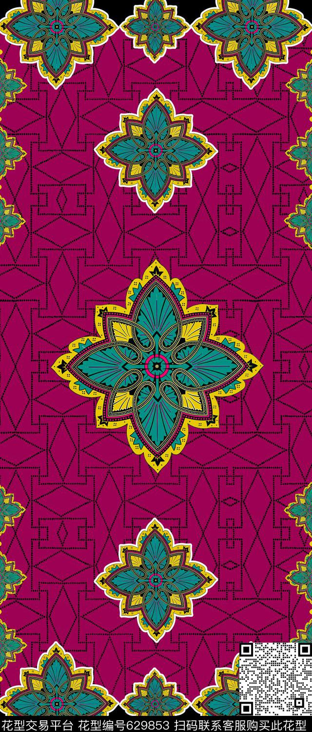 欧式民族风几何传统印花华亿平台下载（图片编号: 629853） - 瓦栏（Walan）