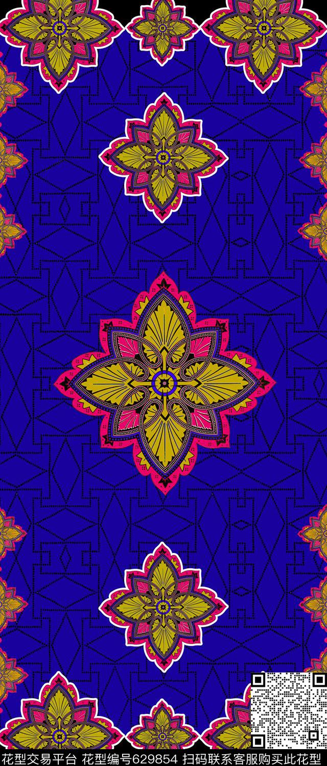 欧式民族风几何传统印花华亿平台下载（图片编号: 629854） - 瓦栏（Walan）