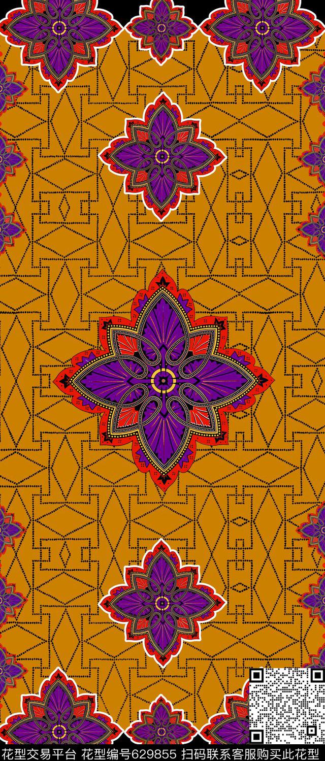 欧式民族风几何传统印花华亿平台下载（图片编号: 629855） - 瓦栏（Walan）